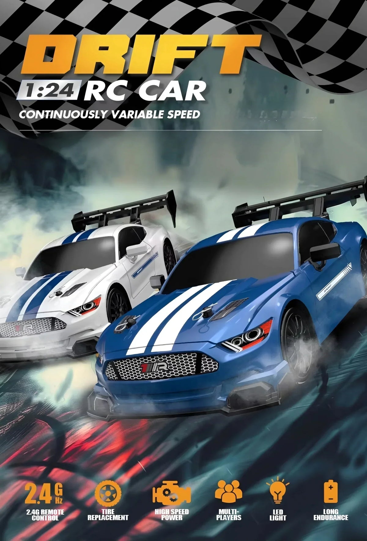 Drift RC Car (1:24) | Muscle White edition