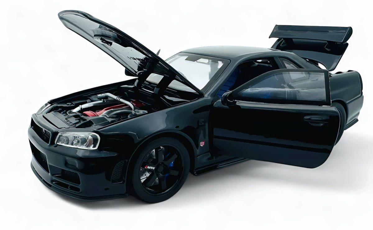 Nissan Skyline R34 GT-R 1:24 diecast scale model car collectible - Multicolor